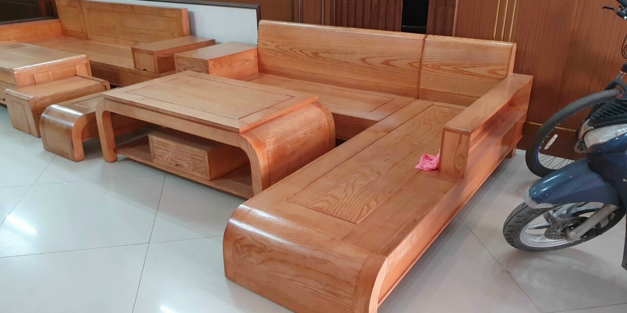 Bộ bàn ghế gỗ sofa góc cuốn