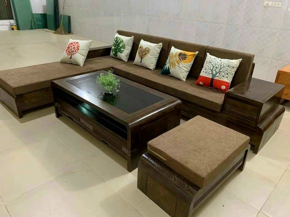 Sofa Gỗ Góc Cuốn Giá Rẻ Tại Xưởng Mẫu Mới Nhất