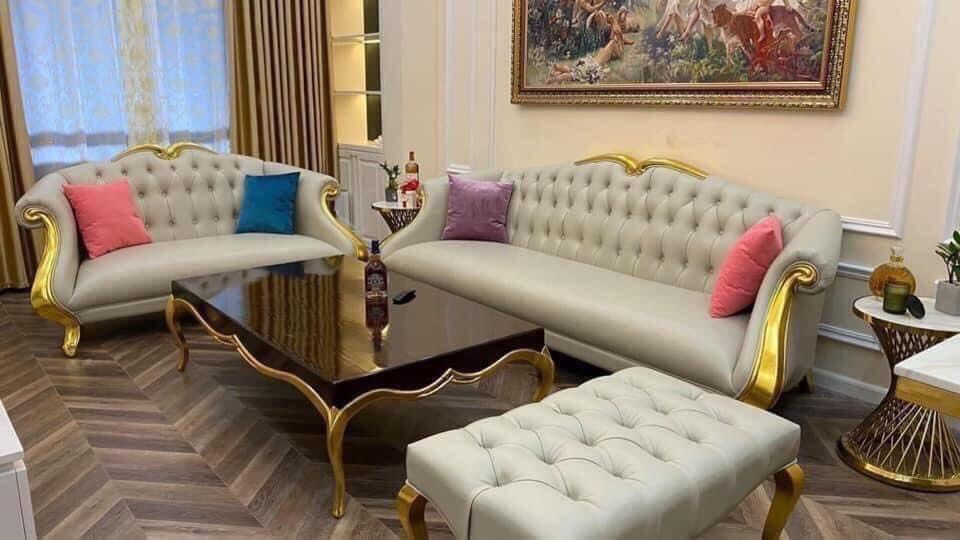 Sofa Văng Phòng Khách Bọc Da Cao Cấp